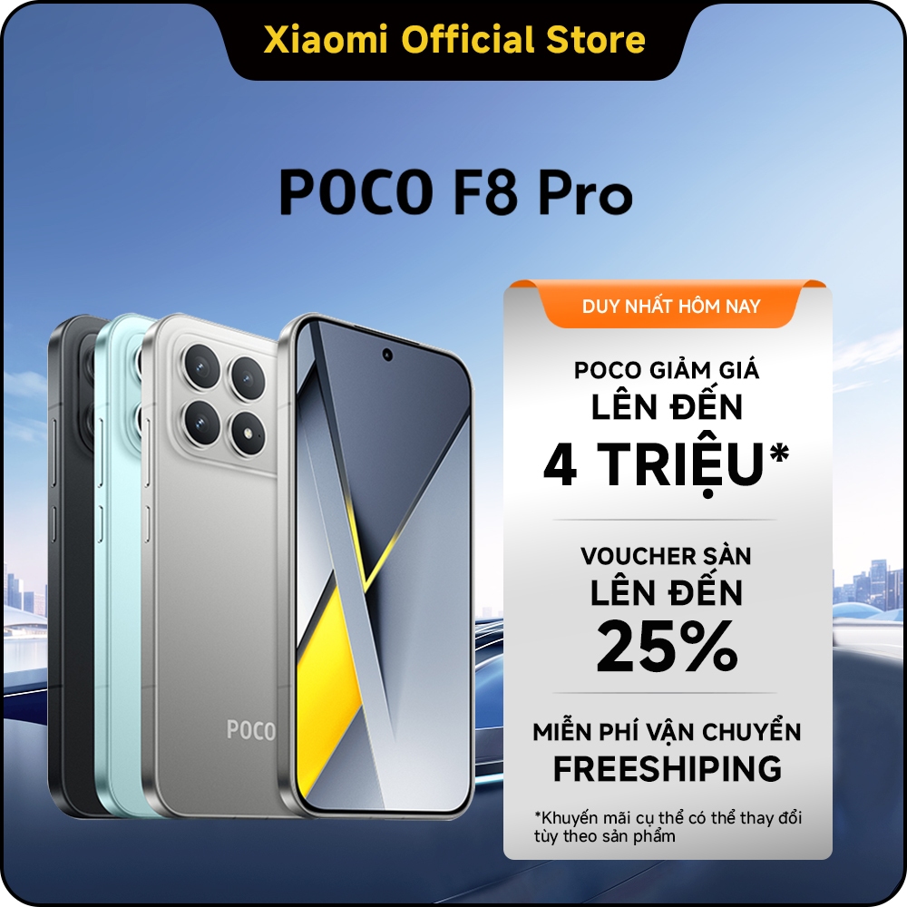 [Độc Quyền Online] Điện thoại POCO F8 Pro | 12GB+512GB, Snapdragon® 8 Elite, pin 6210mAh, màn hình A