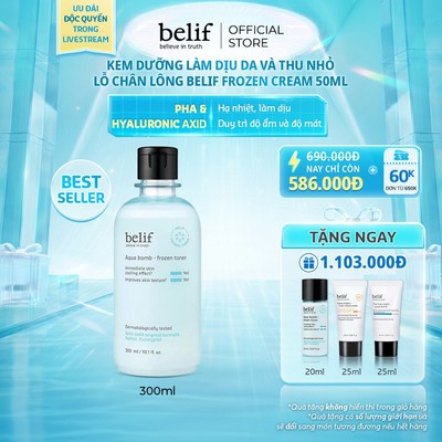 [KOL x belif Official] Nước cân bằng làm dịu và thu nhỏ lỗ chân lông cho da nhạy cảm belif Frozen Toner 300ml