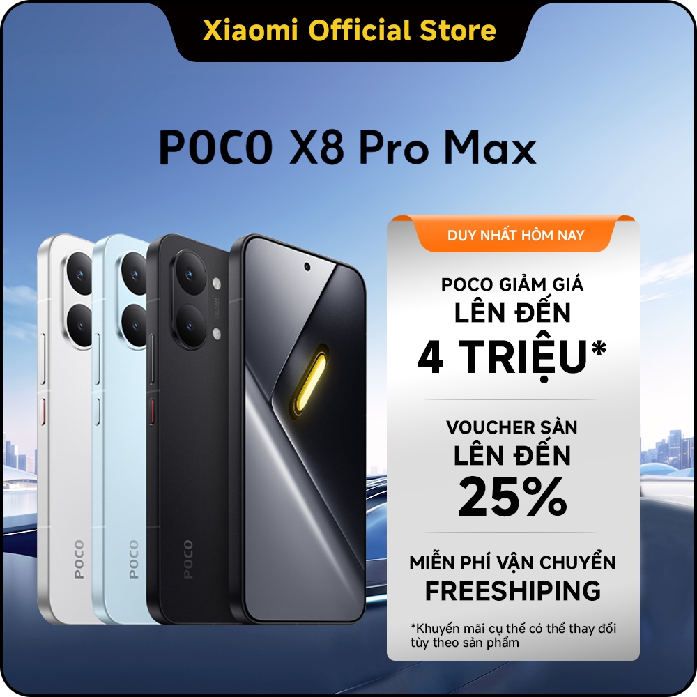 Điện thoại thông minh POCO X8 PRO Max | Pin cực lớn 8500mAh(typ) sạc nhanh 100W| Màn hình AMOLED 1.5