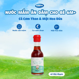 Nước mắm ăn dặm cho bé từ 6 tháng tuổi, nước mắm cá Cơm Than & mật Hoa Dừa 60ml, bổ sung dinh dưỡng, kích thích vị giác