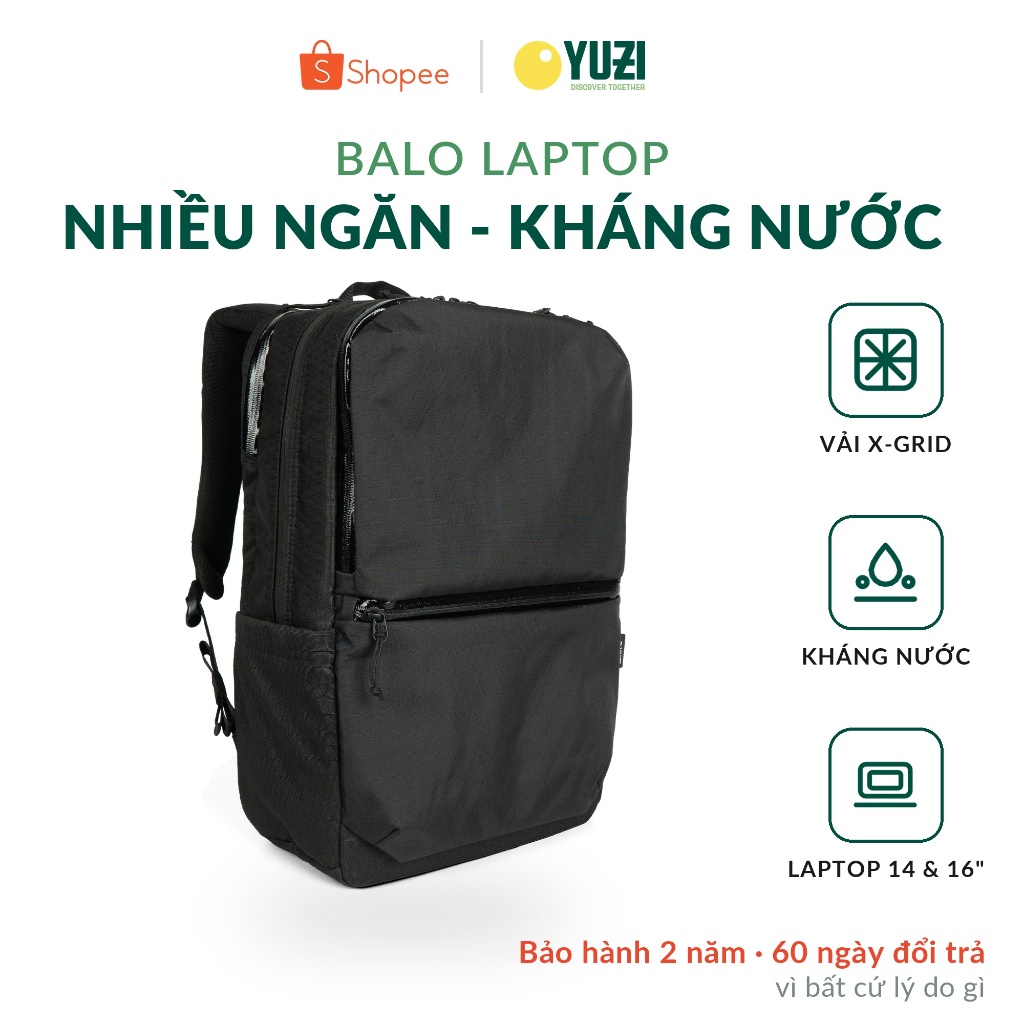 Balo laptop YUZI URBAN ESSENTIAL - Chất liệu X-Grid TPU Ripstop, nhiều ngăn chứa đồ thông minh