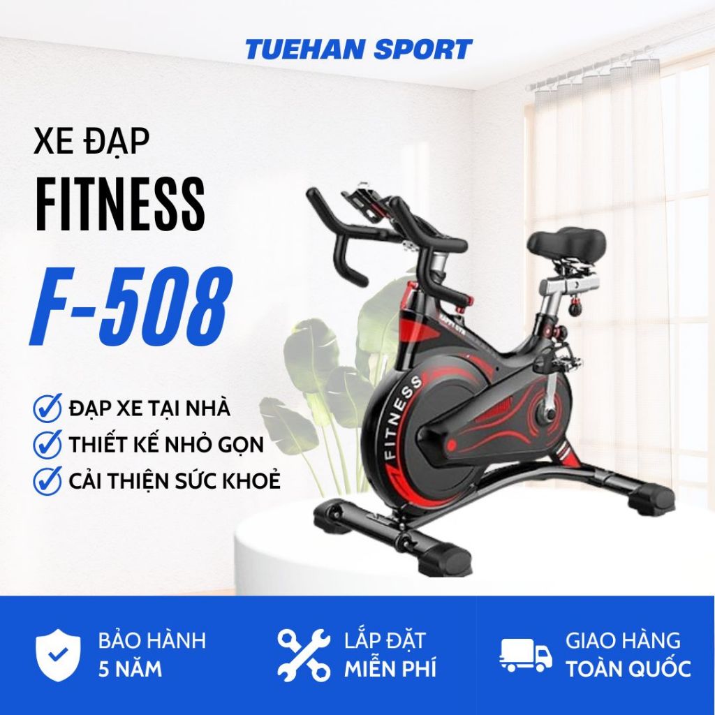 Xe Đạp Thể Dục Fitness F-509 F-508 Chính Hãng - Xe Đạp Tập Kháng Lực Từ, Màn Hình LCD, Xe Đạp Tập Tạ