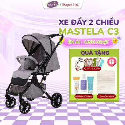 Xe Đẩy Cho Bé Gấp Gọn 2 Chiều Mastela C3 Cao Cấp Chính Hãng Khung Giảm Xốc Tối Đa, Linh Hoạt Êm Ái
