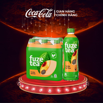 Lốc 6 Chai Trà Đào Và Hạt Chia Fuze Tea 450ml/Chai Coca-Cola Official Store Sale 15.8_SP