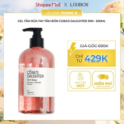 Gel Tắm, Rửa Tay, Tắm Bồn CoBa's Daughter 3in1 Bodywash, Hand Wash and Bubble Bath 500ml
