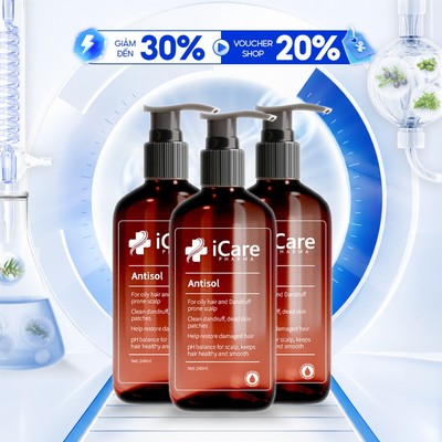 Combo 03 Chai Dầu Gội Sạch Gàu Antisol | Thương Hiệu iCare Pharma