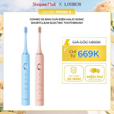 Combo 02 Bàn Chải Điện Làm Sạch Sâu Halio Sonic SmartClean Electronic Toothbrush