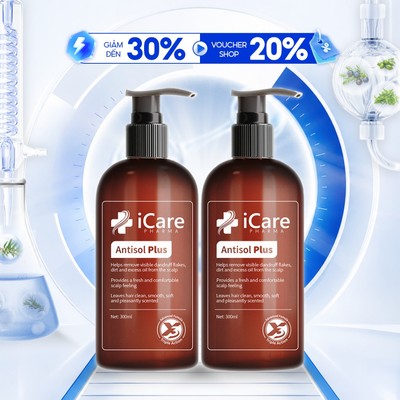 [ĐỘC QUYỀN SVIP] Combo 2 Dầu Gội Sạch Gàu Antisol Plus iCare Pharma Chai 300ml