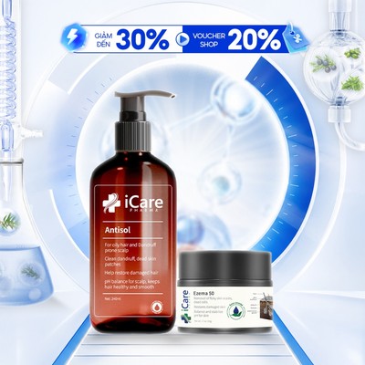 Combo Dầu Gội Sạch Gàu Antisol & Sản Phẩm Ezema 50 - Giải Pháp Chuyên Sâu Cho Da Đầu Gàu
