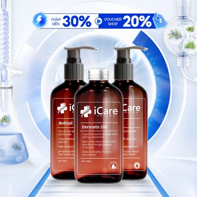 Combo 02 Dầu Gội Sạch Gàu Antisol & 01 Sản  Phẩm Dermato 200