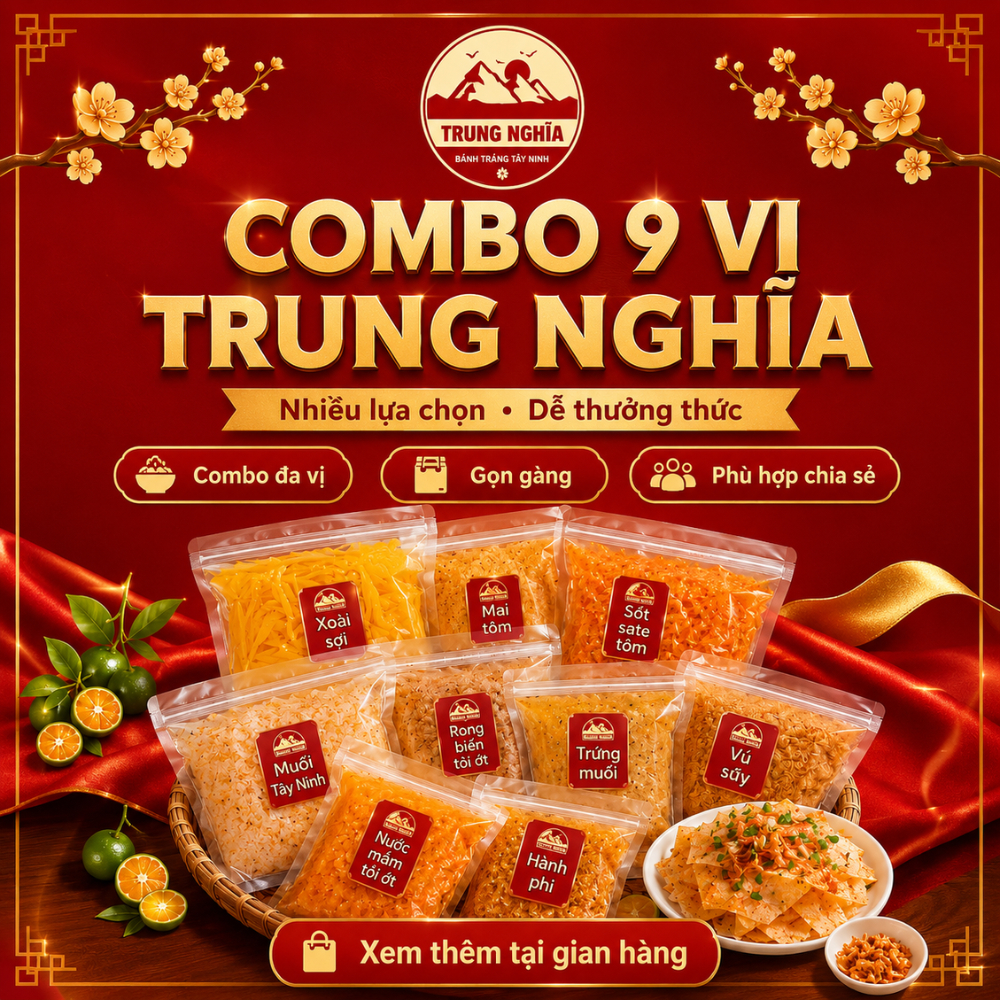 [Combo 9 Vị ] Bánh Tráng Trộn Trung Nghĩa