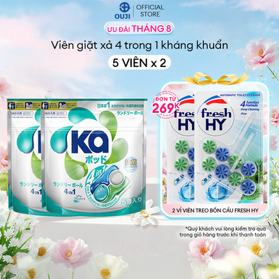 Combo 2 Túi Viên Giặt Xả Đa Năng 4 Trong 1 Ka pod Universal (5 Viên/ Túi)