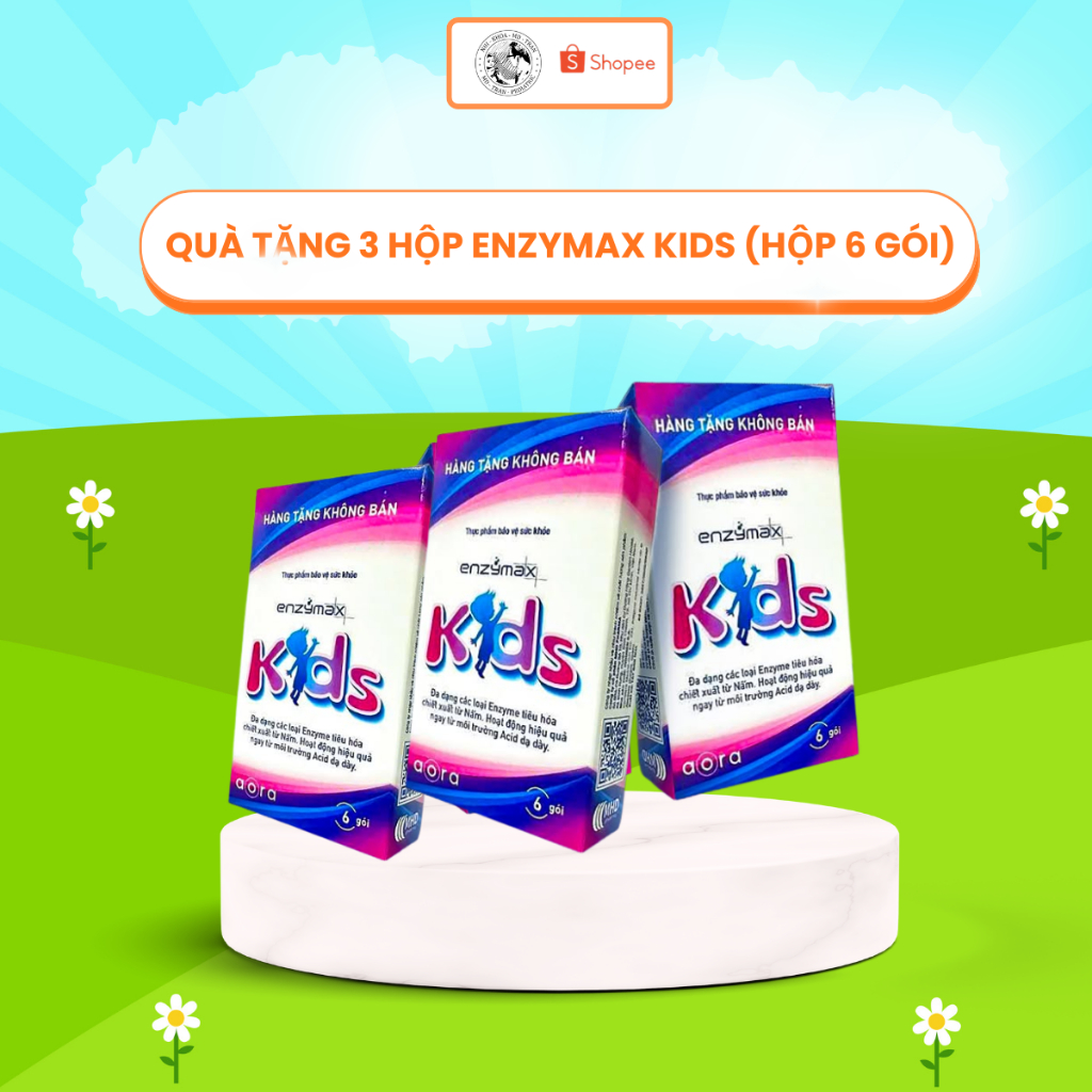 [Quà tặng không bán] - 3 hộp Enzymax Kids (hộp 6 gói)