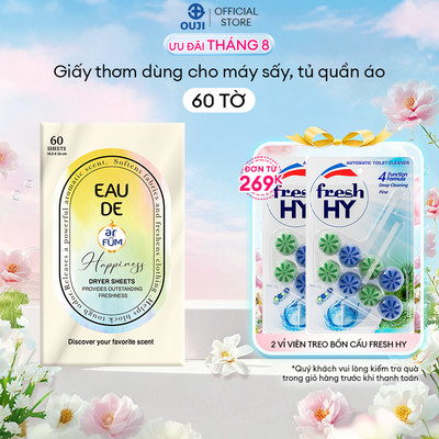 Giấy Thơm Arfum Làm Mềm Vải Và Chống Tĩnh Điện , Khử Mùi Tủ Giày, Tủ Quần Áo (60 Tờ/ Hộp)