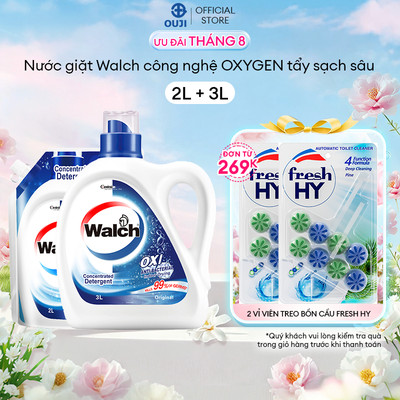[CHUYÊN GIA KHỬ MÙI] Combo Can Nước Giặt khử mùi Walch 3L + Túi 2L - Khử mùi, thơm lâu