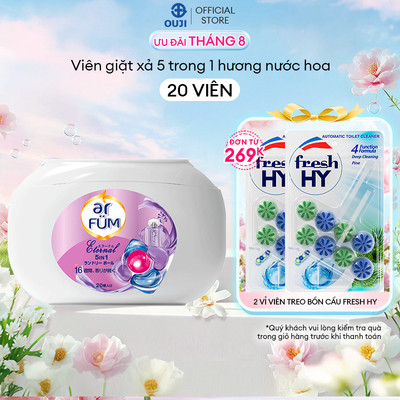 Viên giặt xả arFUM 5 trong 1 MỚI lưu hương lâu 16 tuần, khử khuẩn 99% - (20 viên/ hộp)
