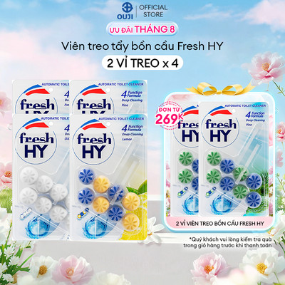 Combo 4 Viên Tẩy Bồn Cầu Fresh HY Làm Sạch Khuẩn & Ngăn Ngừa Mảng Bám, Khử Mùi Và Lưu Hương Thơm