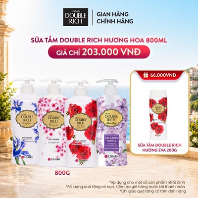 [CHÍNH HÃNG ĐỘC QUYỀN TRÊN LIVESTREAM] Sữa tắm Double Rich Hương hoa dưỡng ẩm da mịn màng 800ml lưu hương dịu nhẹ
