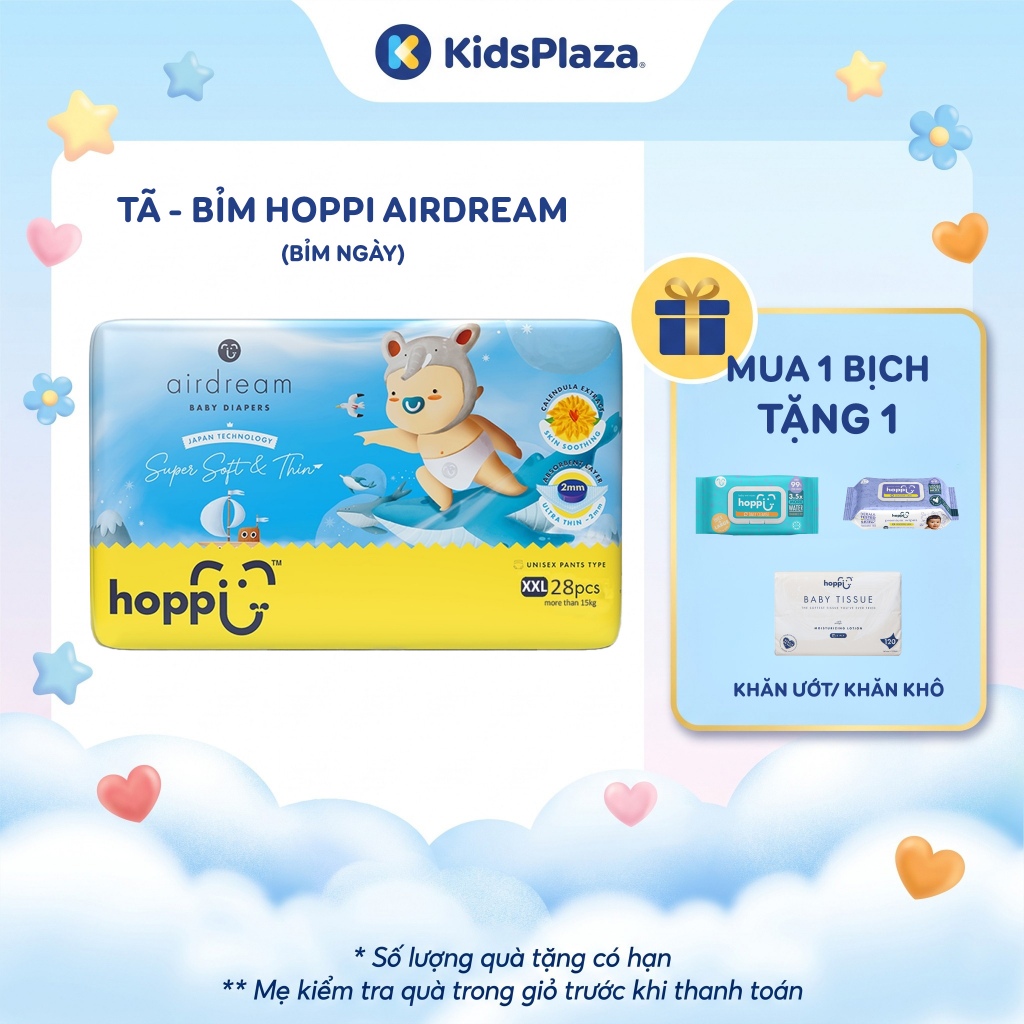 (M7)Bỉm - Tã mùa hè Hoppi Airdream (Bỉm ngày) chính hãng, đủ mọi size cho bé - Chính hãng KidsPlaza