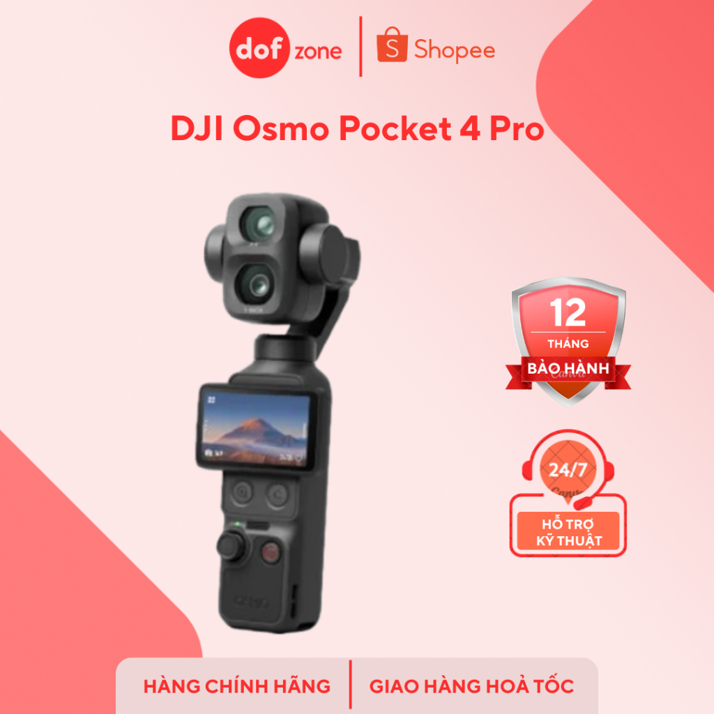 DJI Pocket 4 Pro | Camera Vlog 4K Gimbal 3 Trục | Tracking AI | Chụp Ảnh & Quay Video