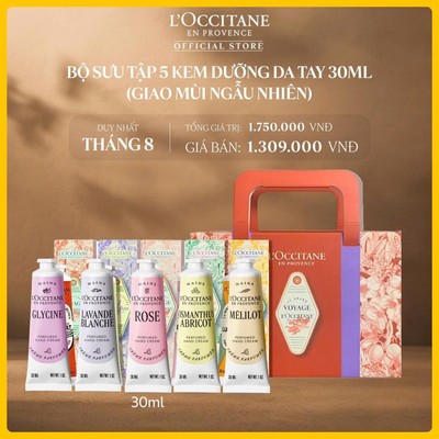 [Set Trải Nghiệm] Bộ Sưu Tập 5 Kem Dưỡng Da Tay 30ml X5 L’Occitane 24 Holiday Petite Hand Cream Kit