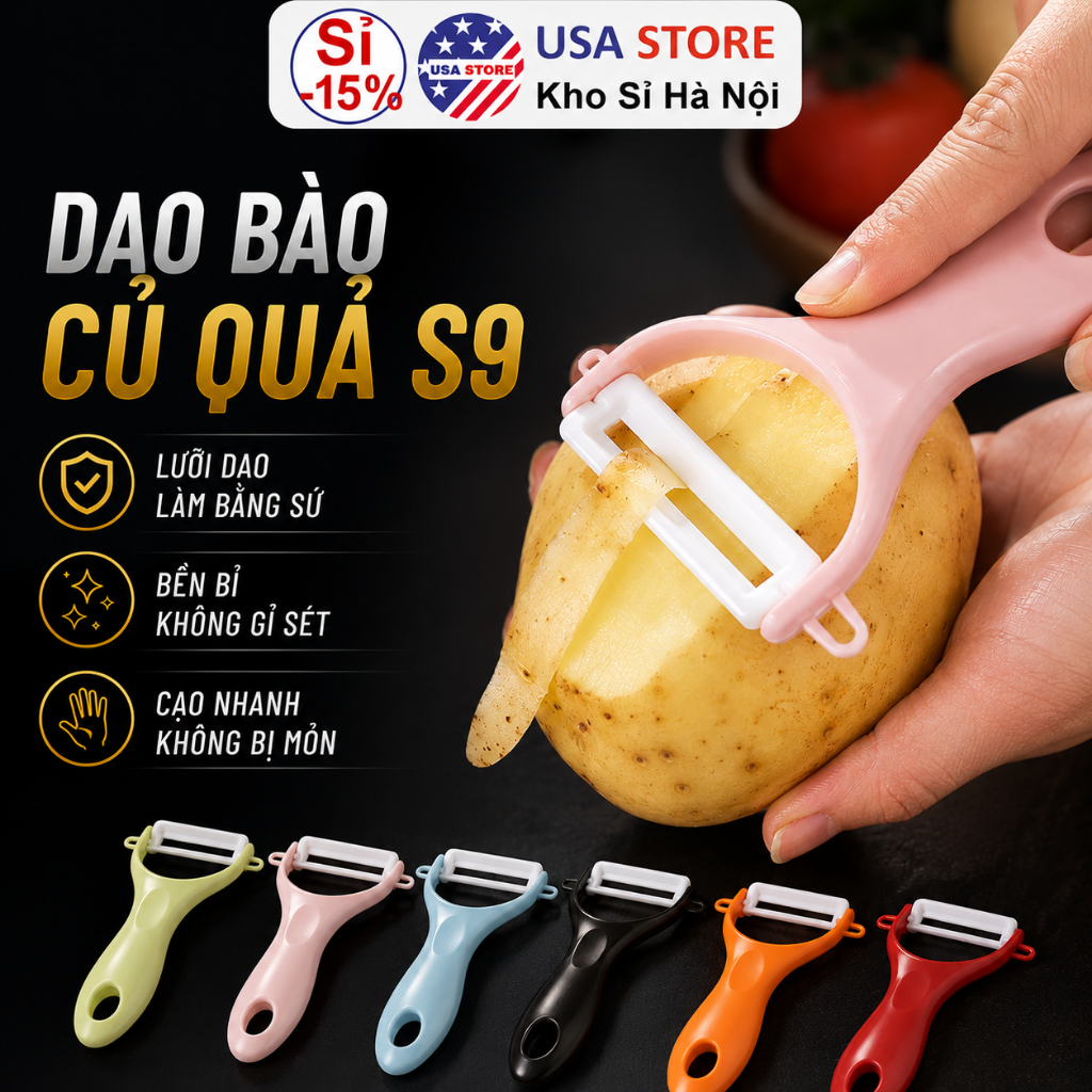 Dao Bào Củ Quả - Gọt Lưỡi Sắc Bén S9 Kiểu Mới - Sạch Sẽ  Không Gỉ Sét