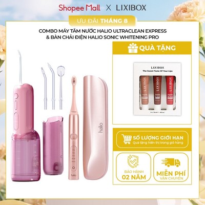 Combo Bàn Chải Điện Halio Sonic Whitening Electric Toothbrush PRO & Tăm Nước Halio UltraClean Express Hydro Floss