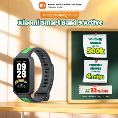 Vòng đeo tay thông minh Xiaomi Smart Band 9 Active | Màn hình 1.47'' TFT 60Hz | Pin 18 ngày | Theo dõi sức khỏe cả ngày