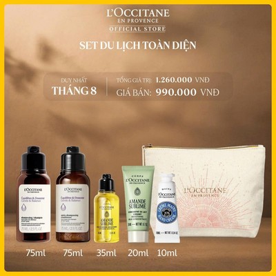 Set Du Lịch Toàn Diện L'Occitane - Bộ Chăm Sóc Tóc & Toàn Thân Cao Cấp