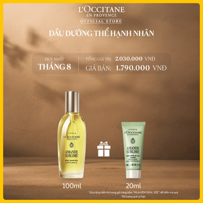 [Phiên Bản Mới] Dầu Dưỡng Thể Hạnh Nhân L'Occitane Almond Supple Skin Oil 100ml