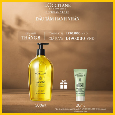 [Phiên Bản Mới] Dầu Tắm Hạnh Nhân L'Occitane Almond Shower Oil 500ml