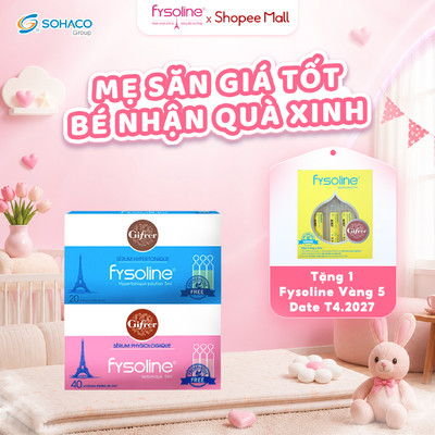 Combo Nước muối sinh lý Fysoline hồng 40 ống x 5ml và Xanh 20 ống x 5ml