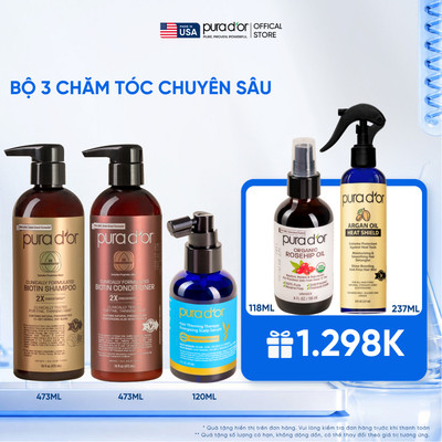 Bộ sản phẩm 3 bước chăm sóc tóc chuyên sâu Biotin x2 giúp giảm gãy rụng, hỗ trợ mọc tóc và phục hồi hư tổn 473ml
