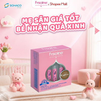 Nước muối sinh lý Pháp Fysoline, Hộp 5 ống 5ml vệ sinh mắt, mũi, miệng cho bé sơ sinh