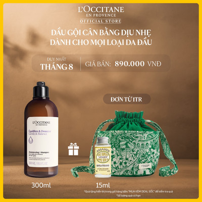 Dầu Gội Cân Bằng Dành Cho Mọi Loại Da Đầu Gentle & Balance L'Occitane Shampoo 300ml Phiên bản 2019 & 2023