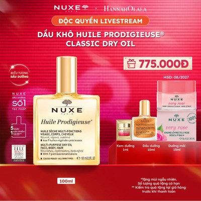 [HANNAH LIVE - TẶNG FULLSIZE LIPBALM] [CHỌN MÀU ĐỂ MUA] Dầu dưỡng khô Nuxe Huile Prodigieuse Multi-purpose 100ml