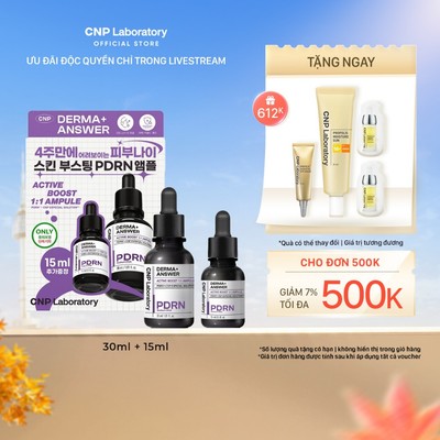 [CNP Laboratory Official x KOL] Set tinh chất PDRN căng bóng hỗ trợ tái tạo da Derma Answer Active Boost Ampule 15/30ml