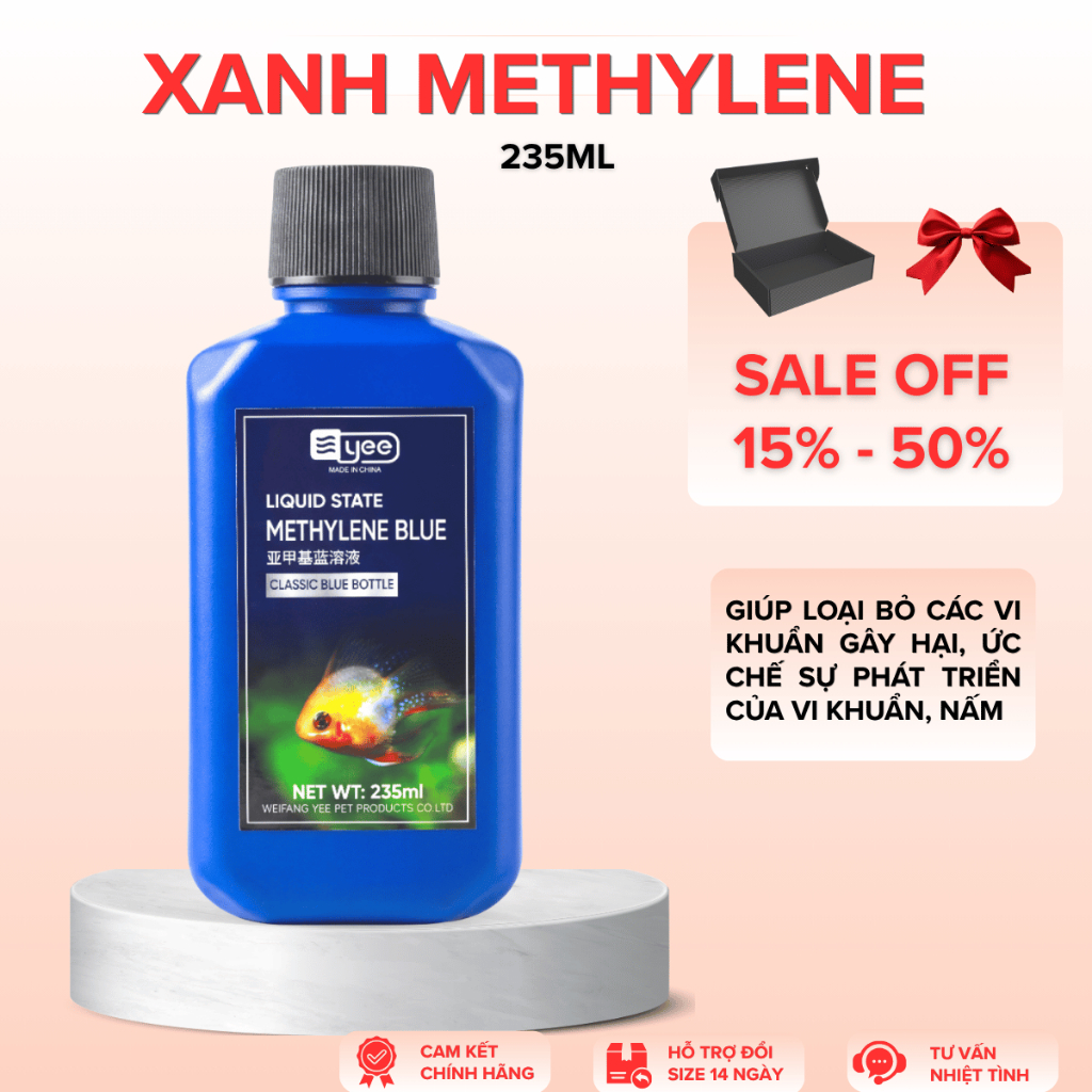 Xanh Methylene Blue - Khử trùng các bệnh ngoài da cho cá cảnh