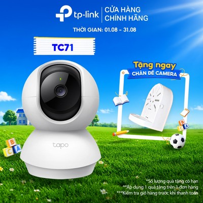 Camera Wi-Fi Trong Nhà TP-Link Tapo TC71 Chất Lượng 2K 3MP | Quay Quét 360º, Âm Thanh Hai Chiều, Chuyển Động AI