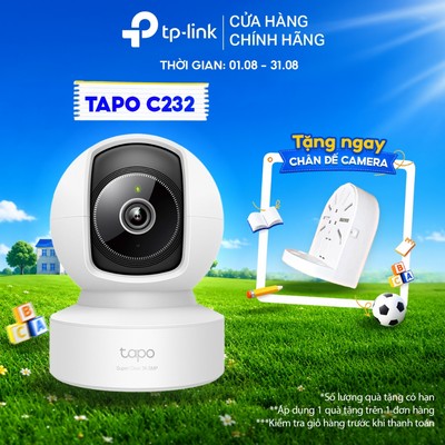 Camera AI Wi-Fi Trong Nhà TP-Link Tapo C232 Quay Quét 360º | Độ Phân Giải 5MP | Đàm Thoại 2 Chiều