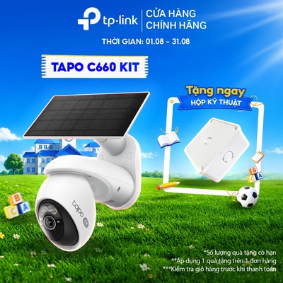 Camera An Ninh Wi-Fi Ngoài Trời 4K TP-Link Tapo C660 KIT | PIN Năng Lượng Mặt Trời, AI Theo Dõi, Quay 360°