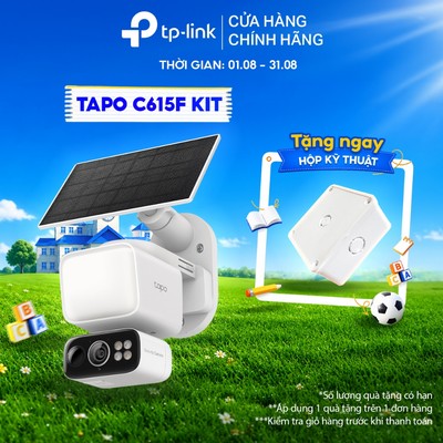 Camera An Ninh TP-Link Tapo C615F KIT Năng Lượng Mặt Trời Tích Hợp Đèn Pha | Chất Lượng 2K 3MP, Chuẩn IP65