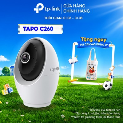 Camera Wi-Fi An Ninh Trong Nhà TP-Link Tapo C260 Quay Quét 360º | Chất Lượng 4K, Tầm Nhìn Đêm, Tích Hợp AI