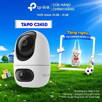 Camera An Ninh TP-Link Tapo C245D – Ống Kính Kép 2K, Quay Quét AI, Theo Dõi Thông Minh, Đàm Thoại 2 Chiều