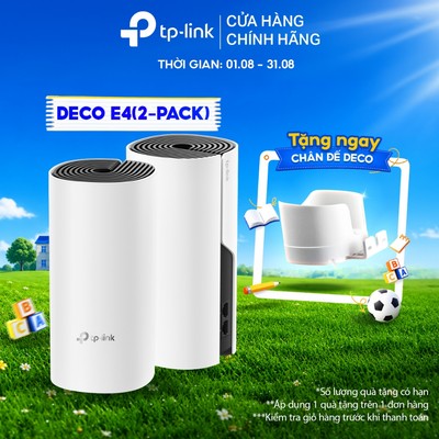 [Tốc Độ 1200Mbps - Phủ Sóng Rộng] Hệ thống Wifi Mesh TP-Link Deco E4 (2-pack) Cho Nhà Lớn - Chính Hãng TP-Link