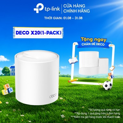 [Công Nghệ Wi-Fi 6] Bộ Phát Wifi Mesh TP-Link Deco X20 (1-pack) Wifi 6 AX1800 - Tốc Độ 1801Mbps Siêu Nhanh