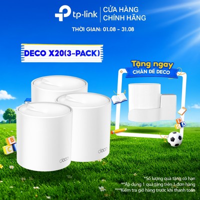 [Hỏa Tốc] Bộ Phát Wifi Mesh TP-Link Deco X20 (3-pack) Chuẩn Wifi 6 AX 1800Mbps
