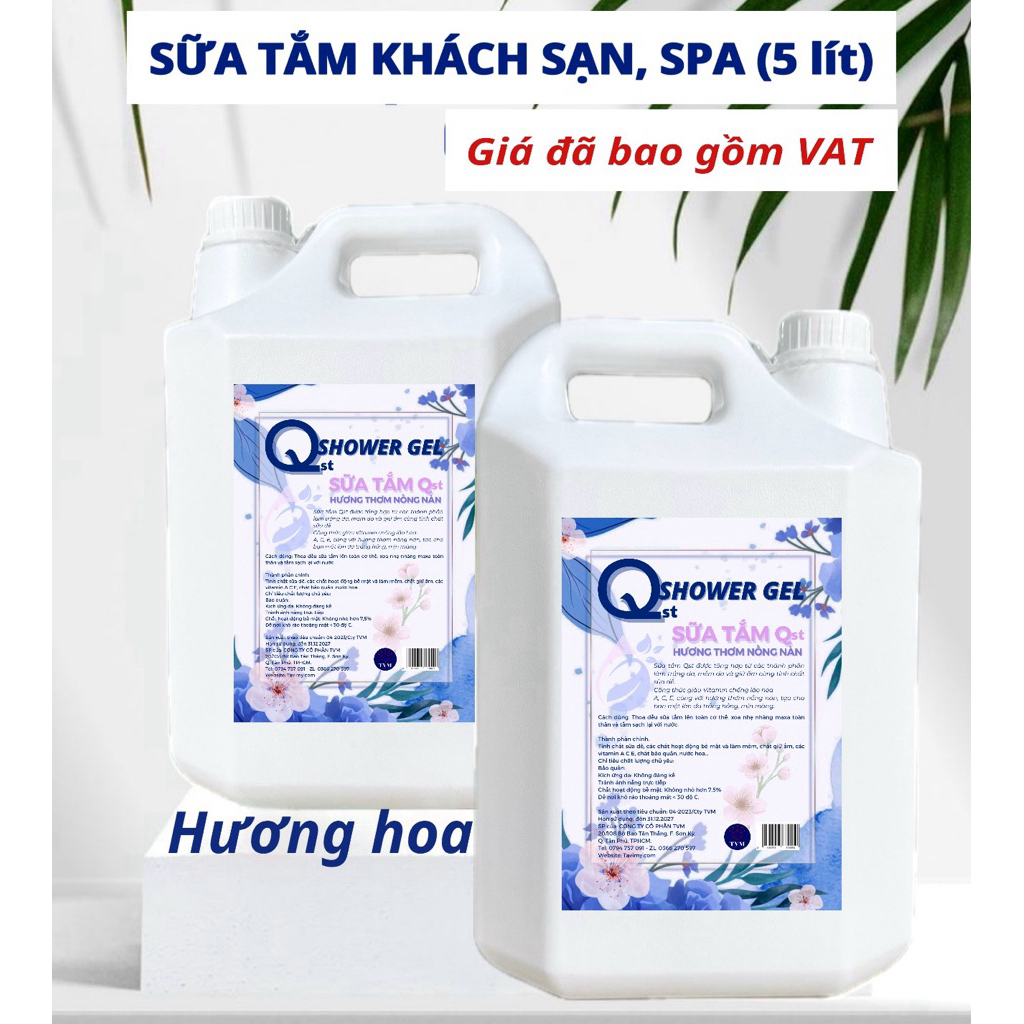 (Can 5 lít) SỮA TẮM KHÁCH SẠN - Qst hương hoa enchenter chuyên dùng cho khách sạn, nhà nghỉ, spa