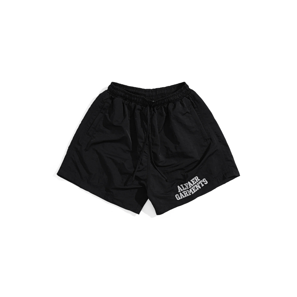 QUẦN "ALFAER" SIGNATURE LOGO NYLON SHORTS - BLACK