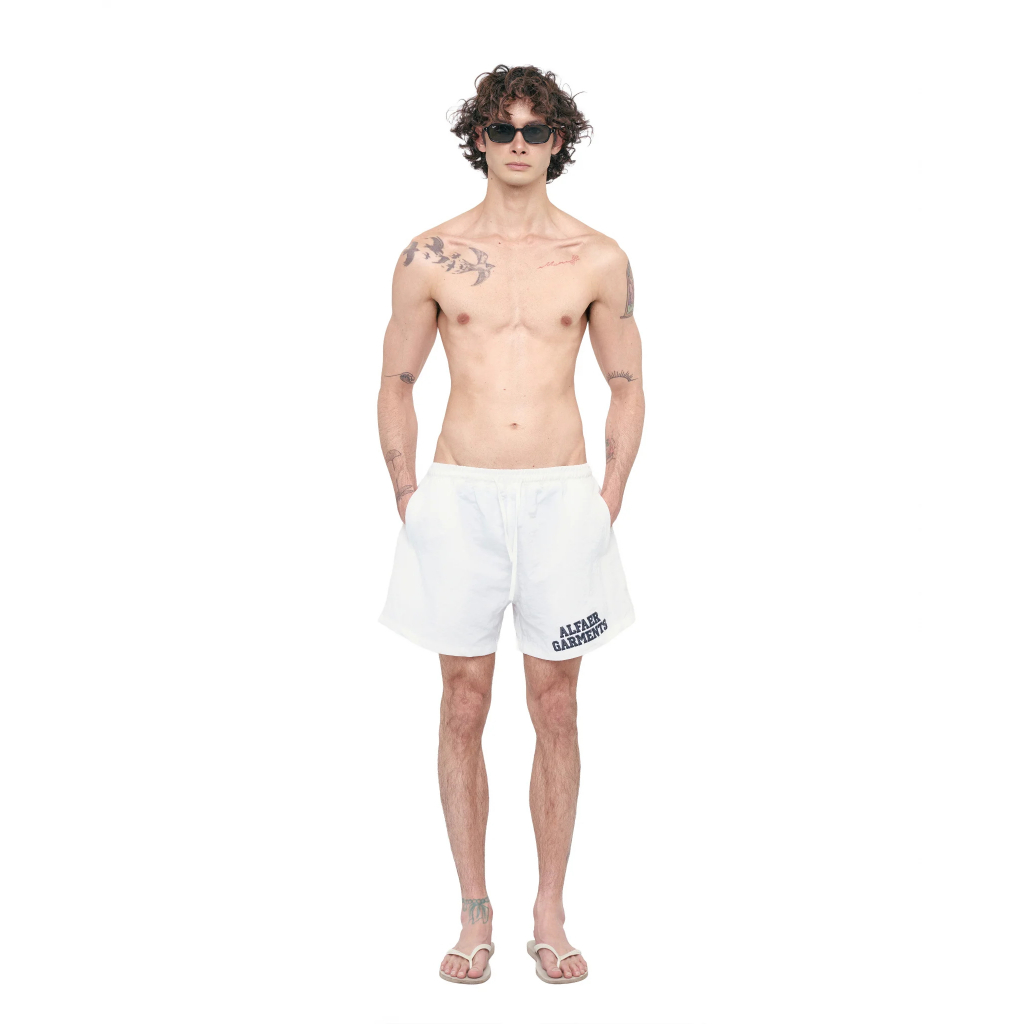 QUẦN "ALFAER" SIGNATURE LOGO NYLON SHORTS - WHITE